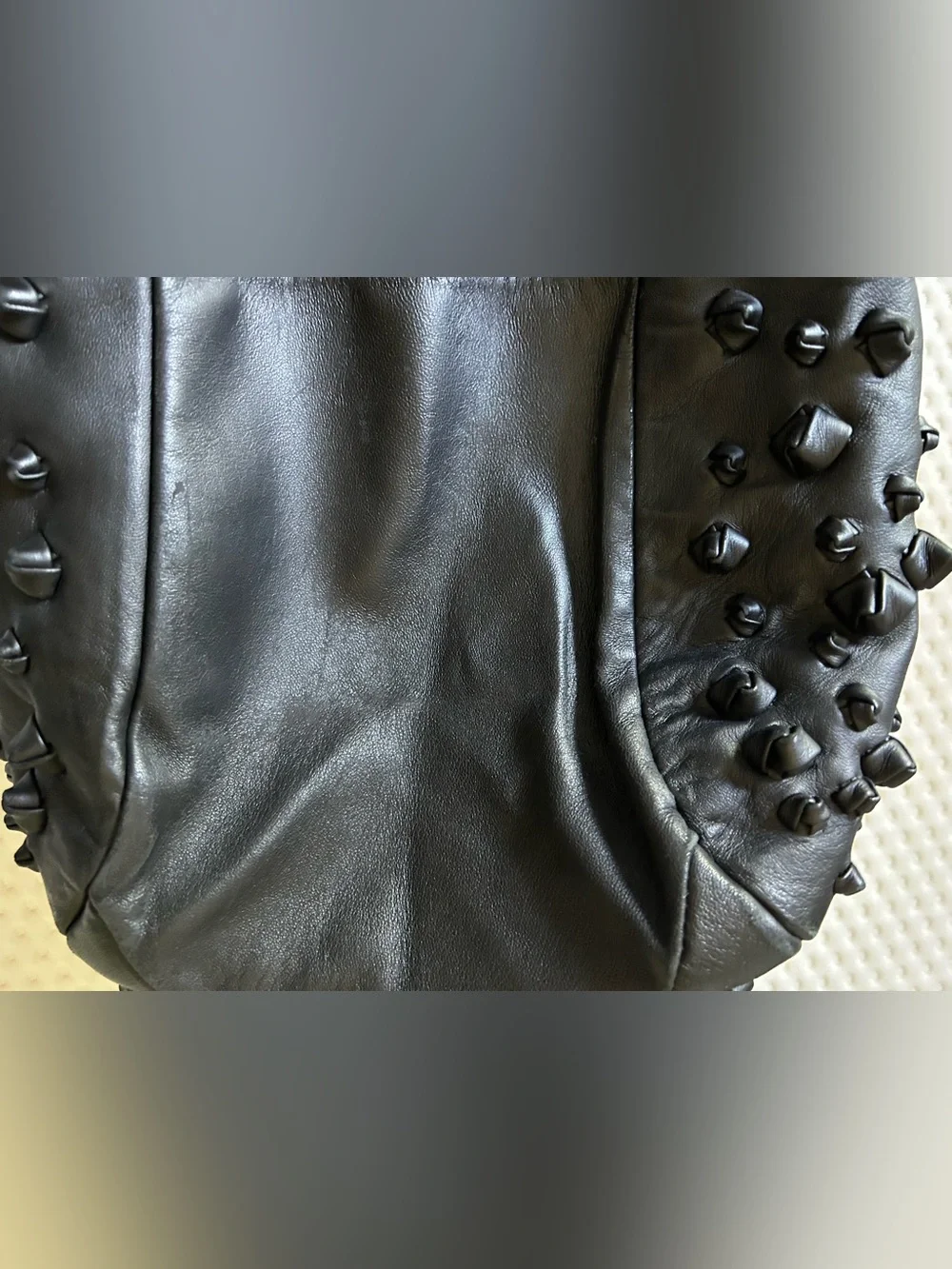 Bottega Veneta Vintage Campana Black Leather Knot Embellished Hobo Bag